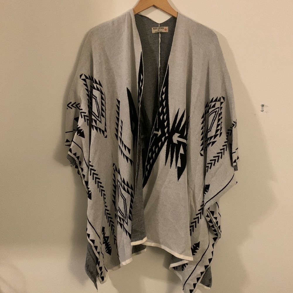 Ruff Hewn Aztec Poncho Sweater!